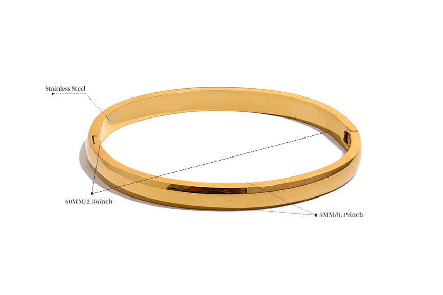 Minimalist, Gold Plain Bangle.