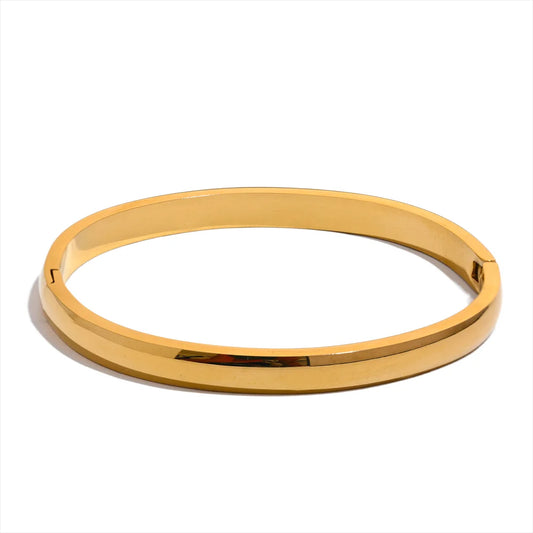 Minimalist, Gold Plain Bangle.