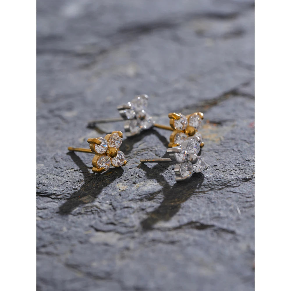 Elegant Clover Stud Earrings