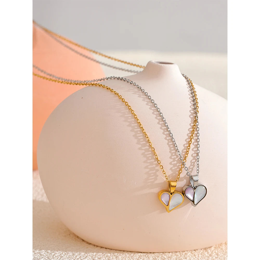 Elegant Dual-Tone Heart Necklace