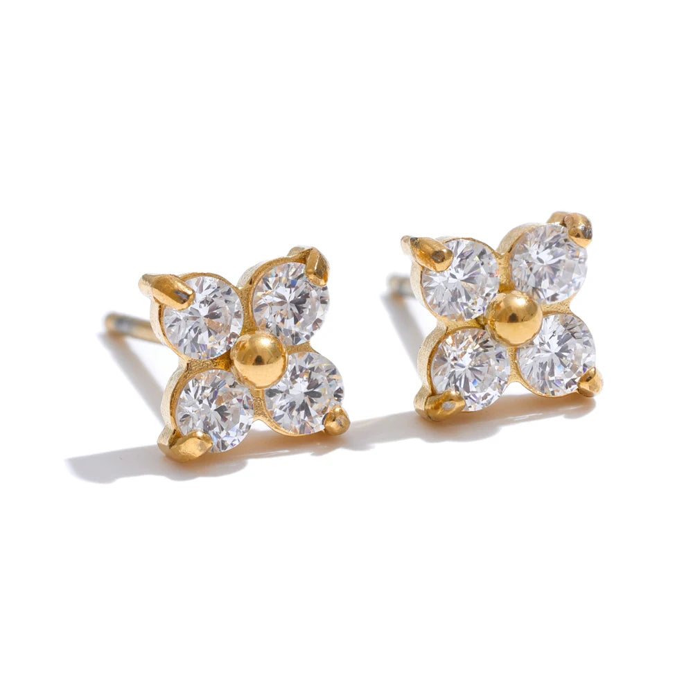 Elegant Clover Stud Earrings