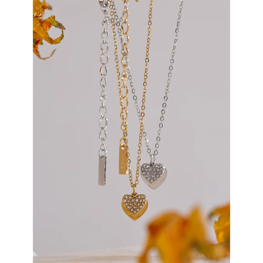 Double Heart Charm Necklace