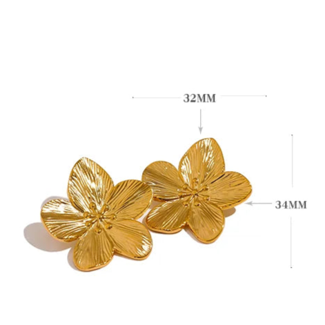 Flower Stud Earrings, Elegant Floral Statement.