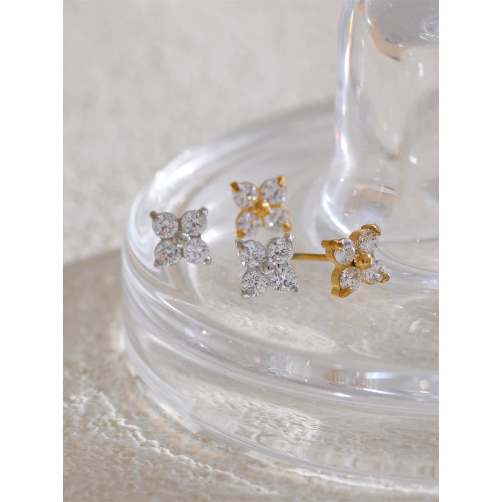 Elegant Clover Stud Earrings