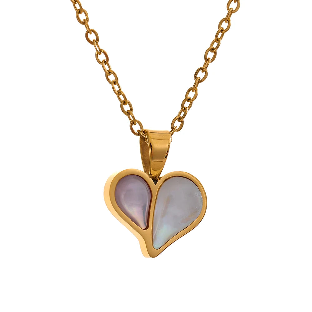 Elegant Dual-Tone Heart Necklace