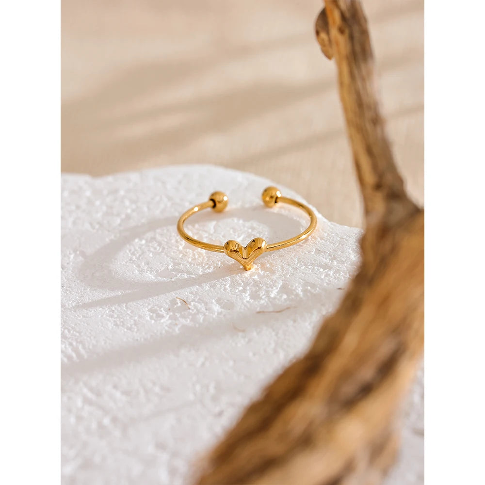 Minimal Open Heart Ring