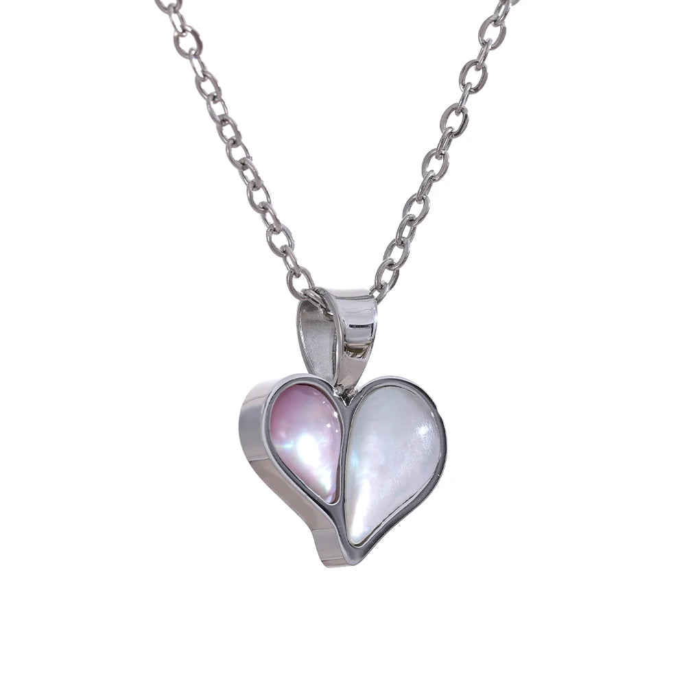 Elegant Dual-Tone Heart Necklace