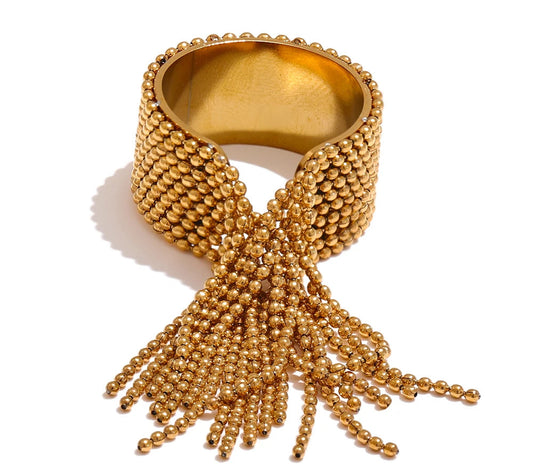 Gold Tassel Ring, Unique Elegance