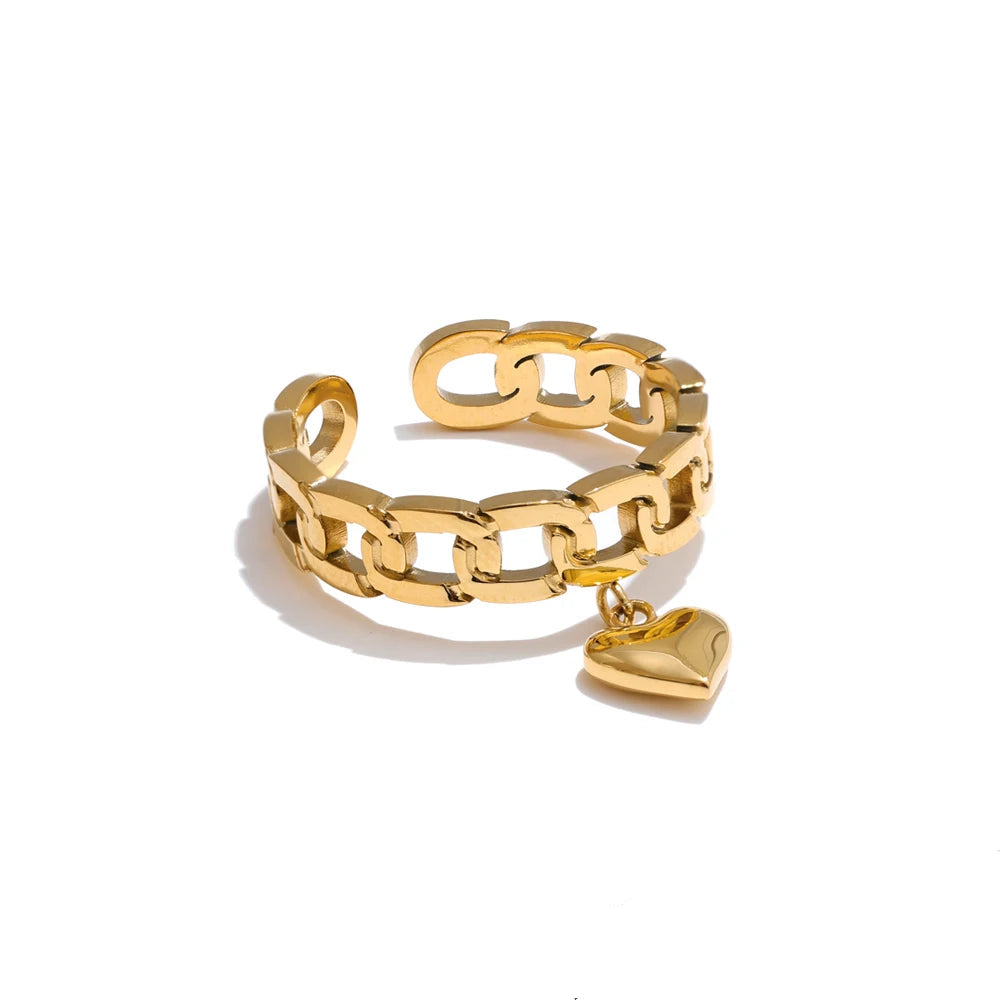 Chain Link Heart Ring