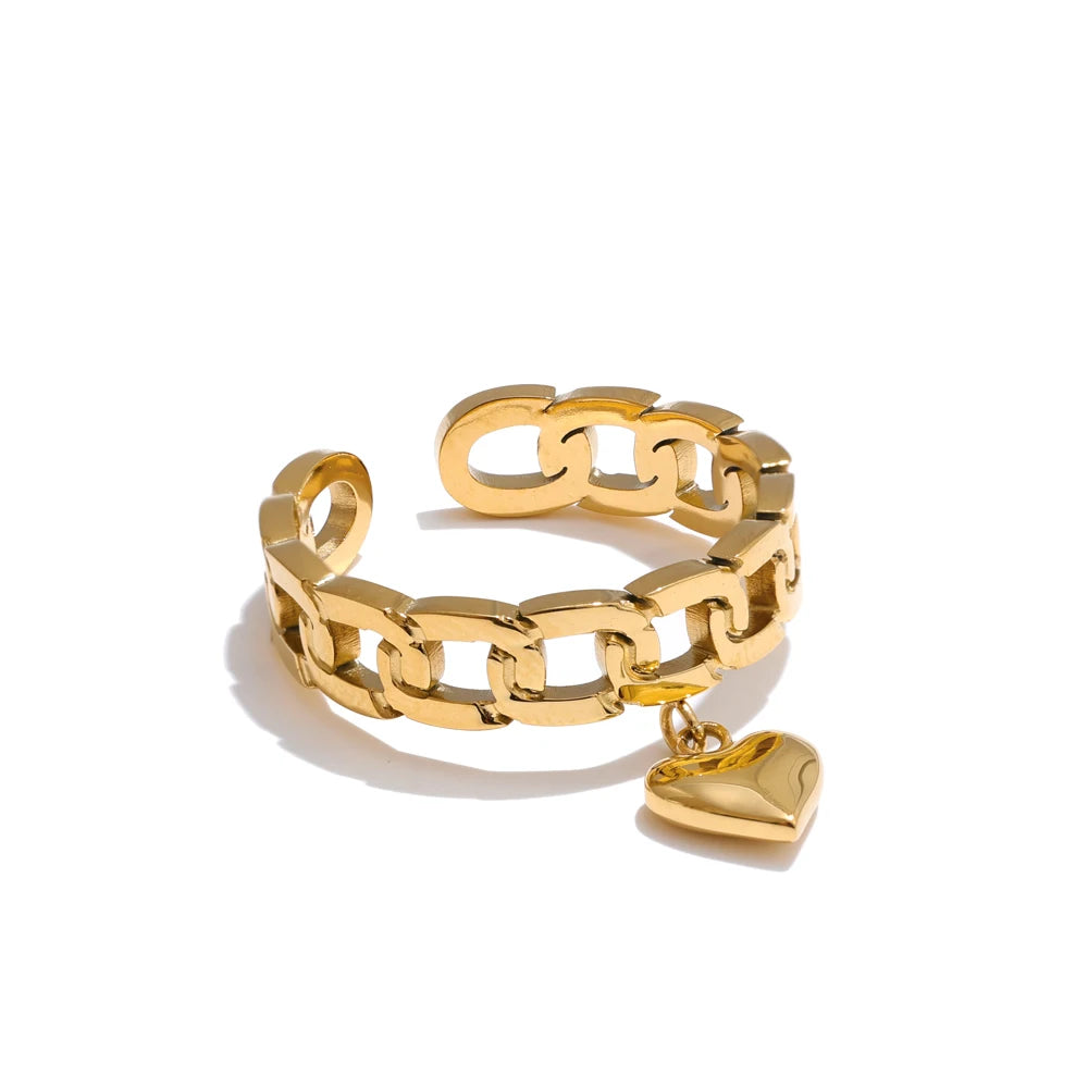 Chain Link Heart Ring