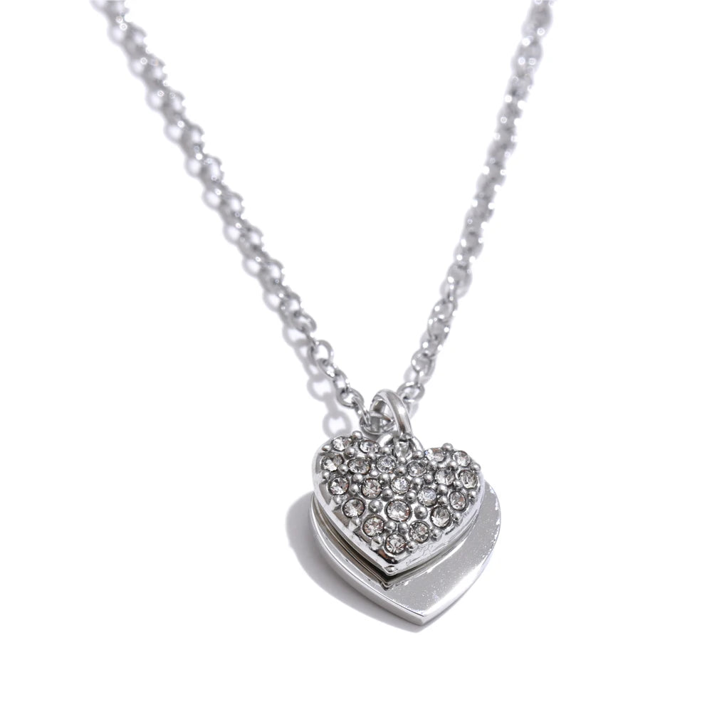 Double Heart Charm Necklace