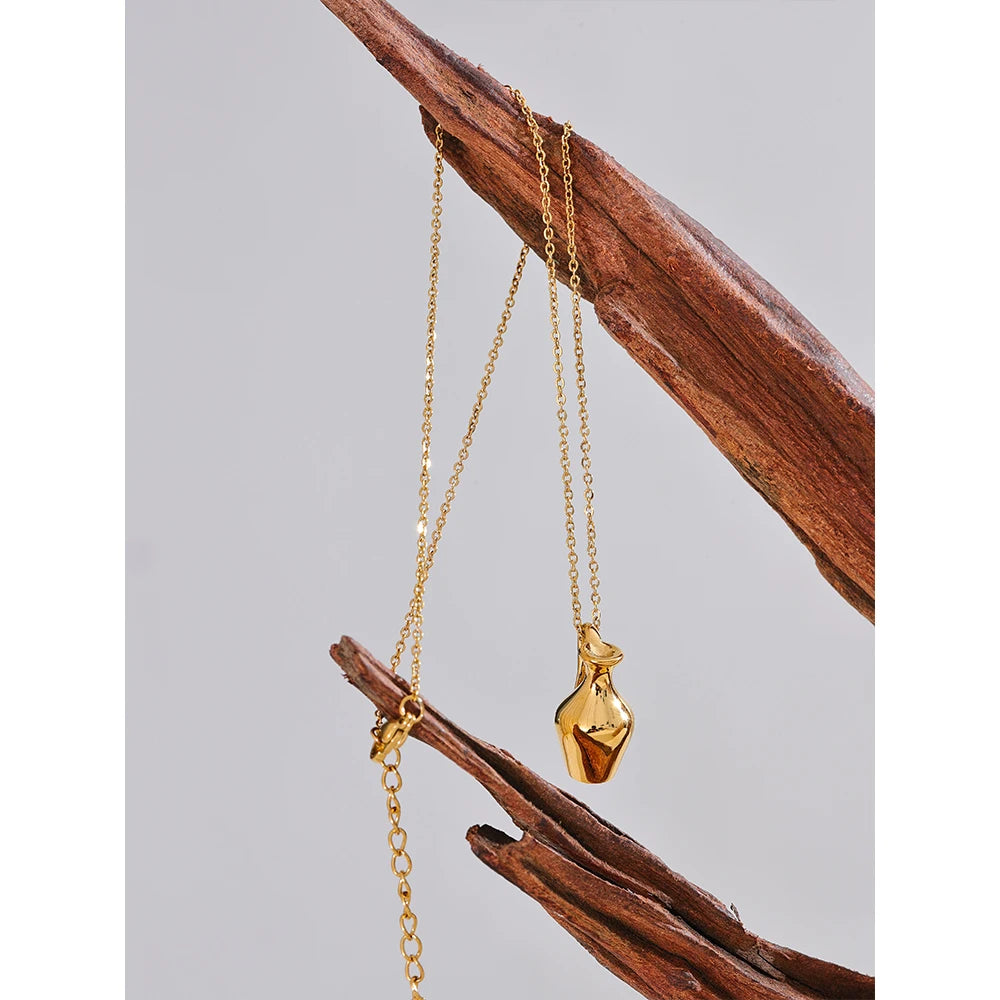 Golden Vase Pendant Necklace