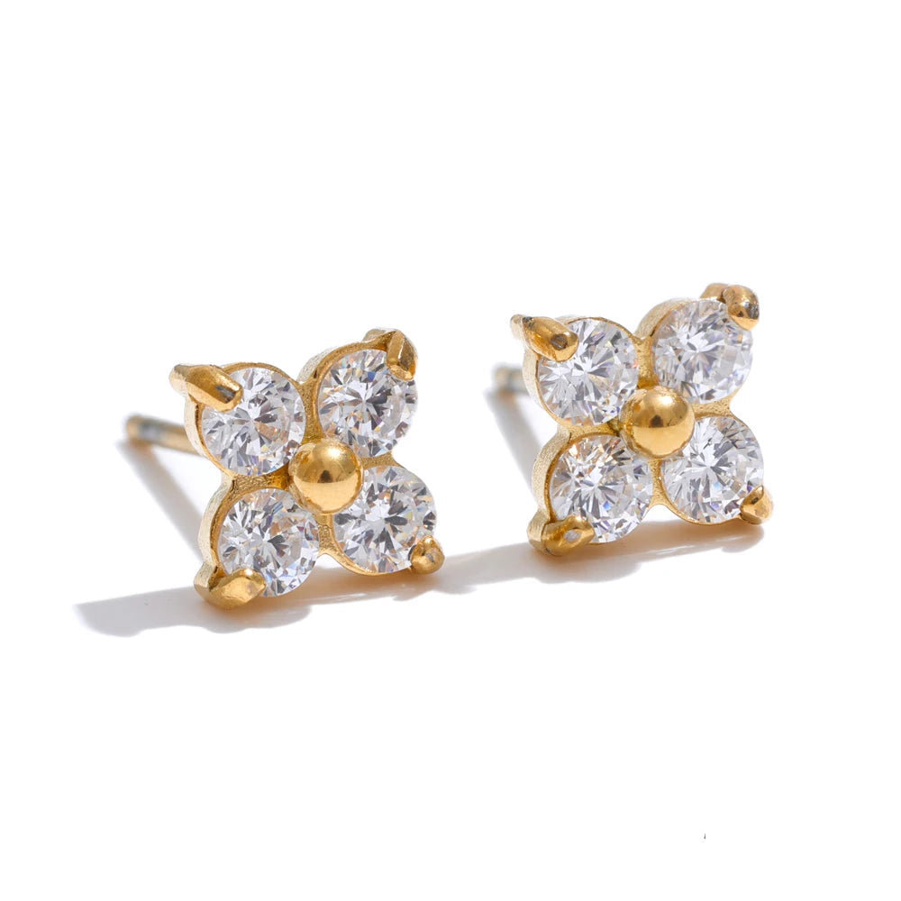 Elegant Clover Stud Earrings