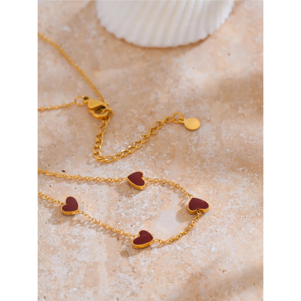 Enamel Heart Charm Necklace