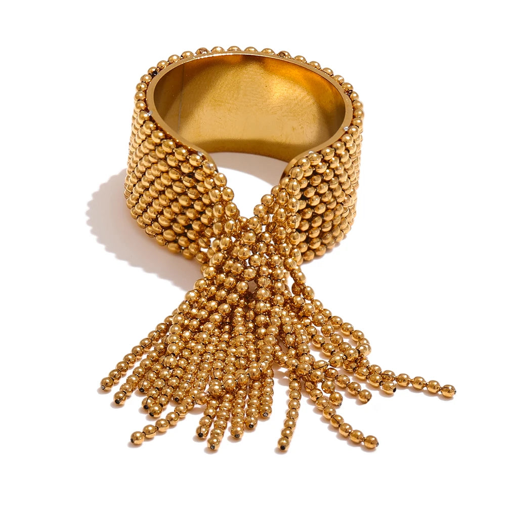 Gold Tassel Ring, Unique Elegance