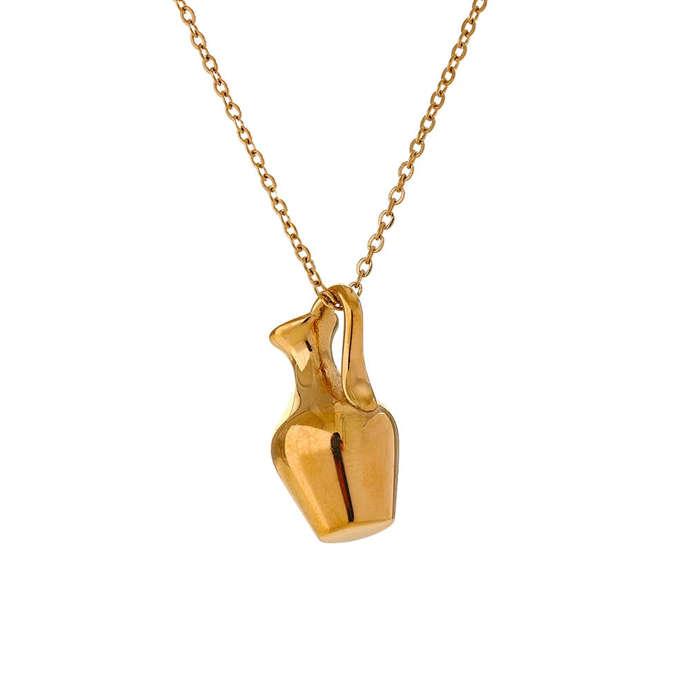 Golden Vase Pendant Necklace