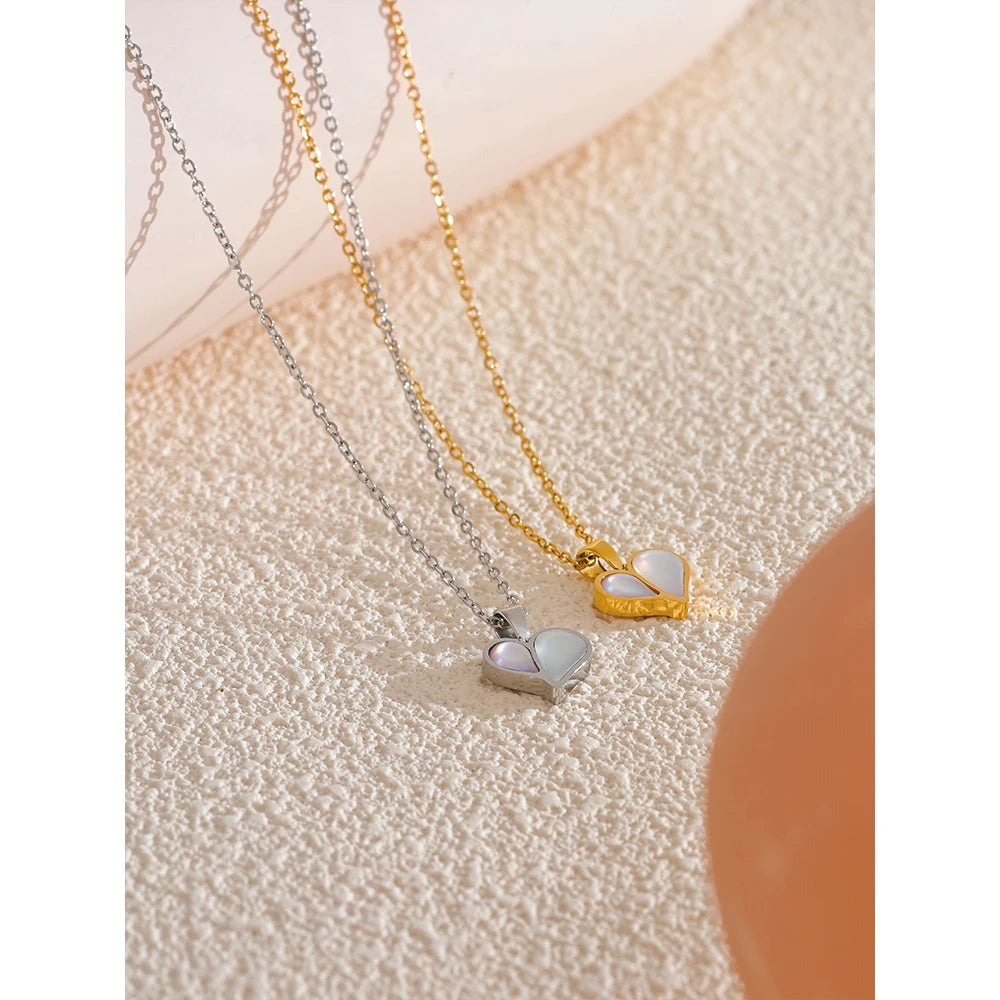 Elegant Dual-Tone Heart Necklace