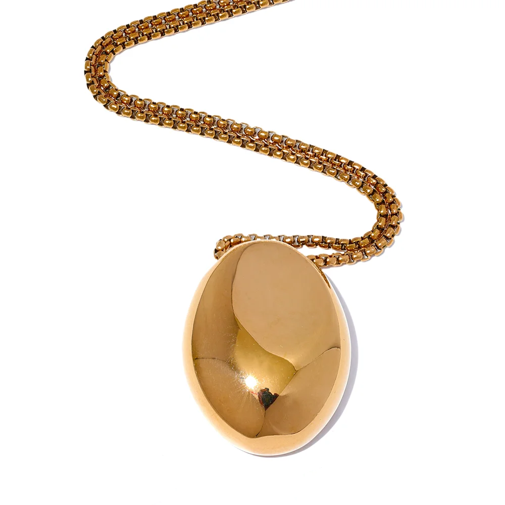 Golden Egg Pendant Necklace.