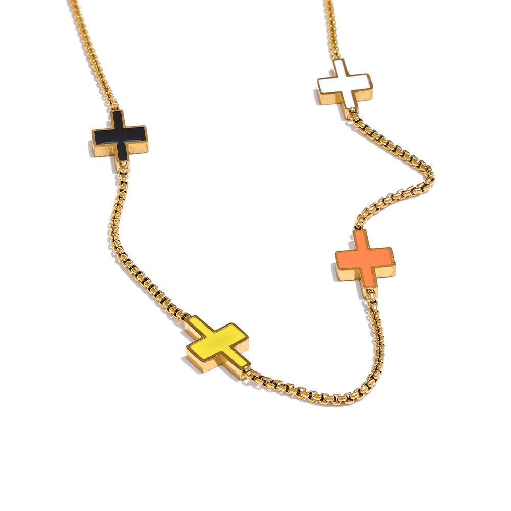 Enamel Cross Necklace