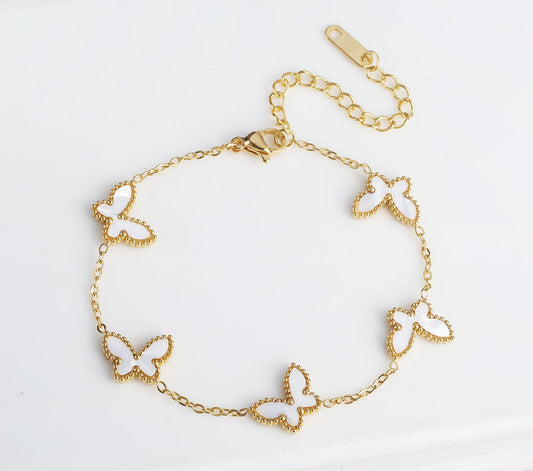 Gold Butterfly Charm Bracelet, Delicate and Elegant.